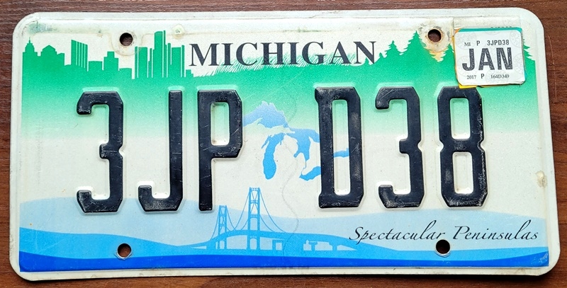 Michigan 2017 - tablica rejestracyjna z USA