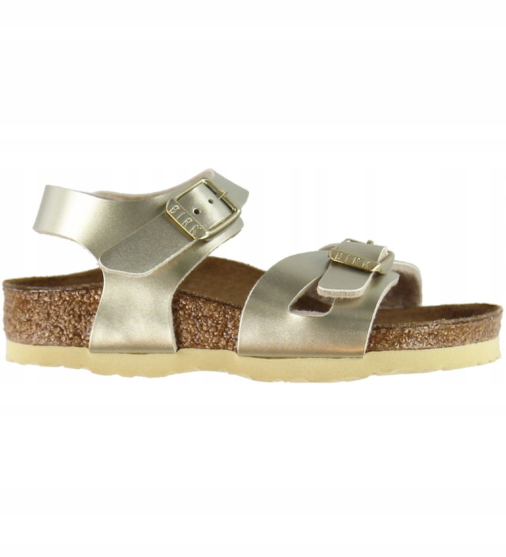 Sandały dziecięce Birkenstock Rio 1014826 skórzane złote 32
