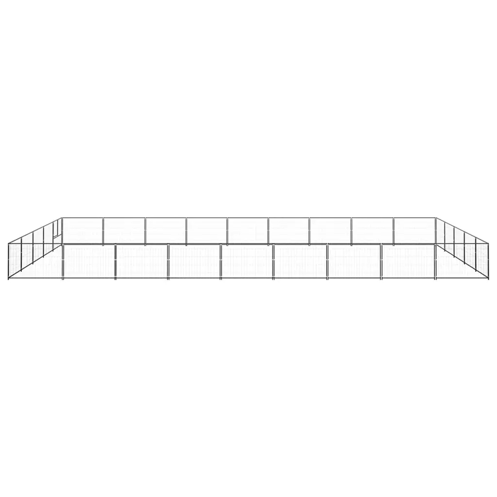 Levně vidaXL Kotec pro psa, černá, 45 m², ocelová