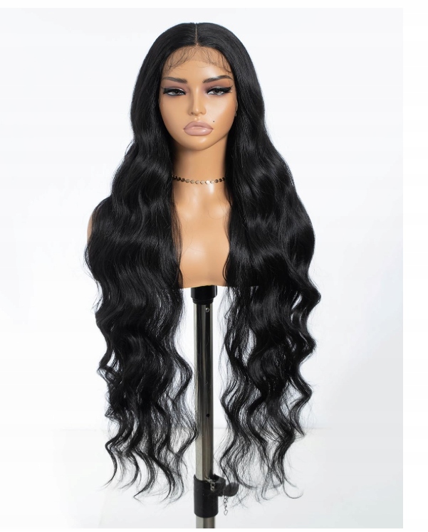 Joedir dlouhá syntetická paruka s vlnami 80 cm, černá