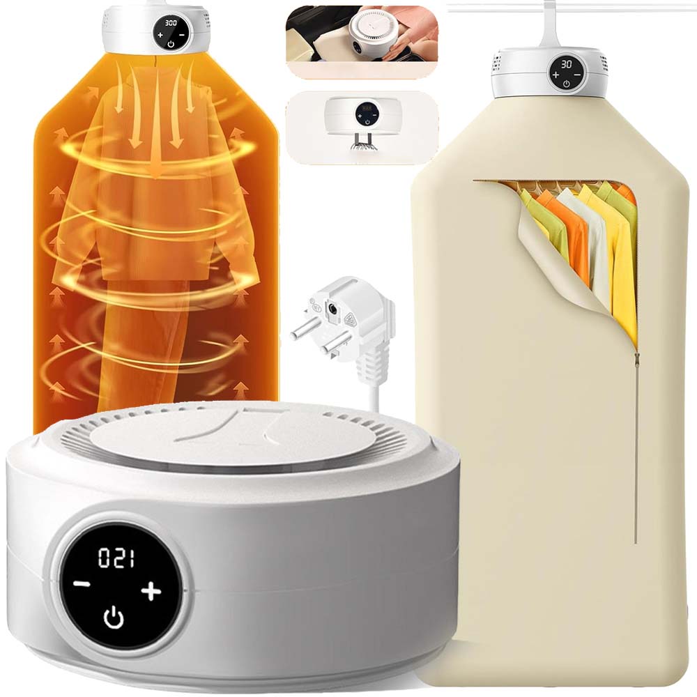 Levně Přenosná Elektrická Sušák Na Oblečení Cestovní Časovač 360° S Skládacím 600W