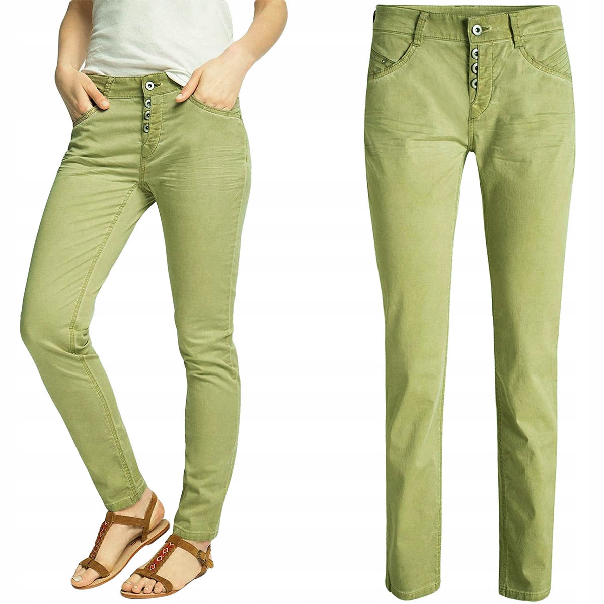

Esprit Pistacjowe Spodnie Chino Fit Regular S 36