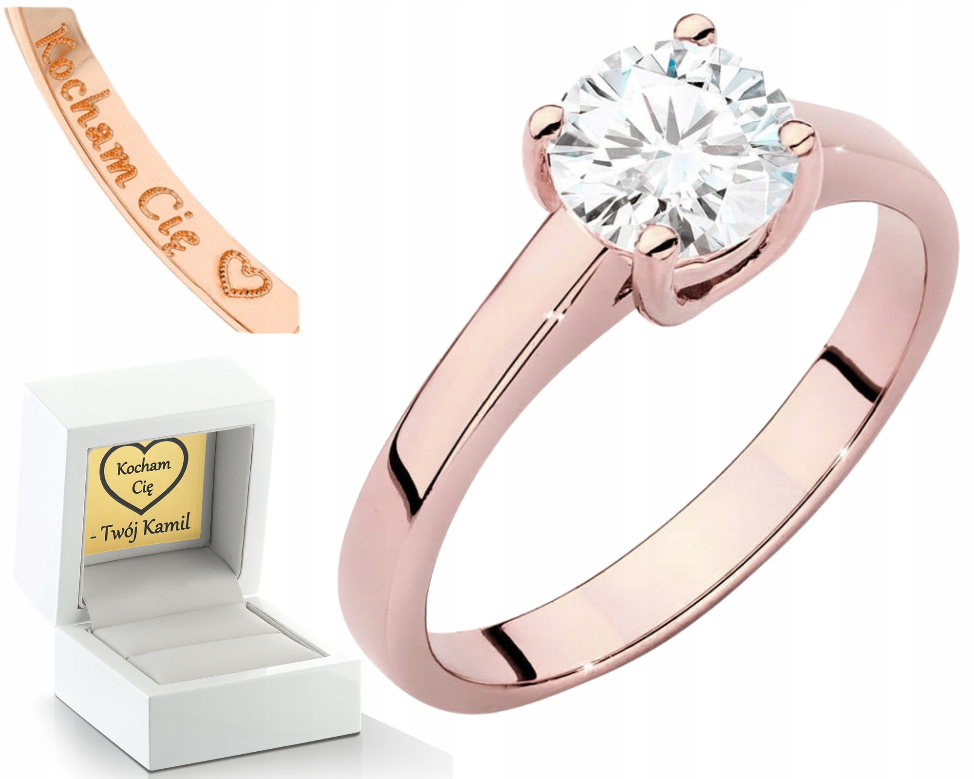 Prstýnek 14K Růžové Zlato, Laboratorní Diamant, Luxusní