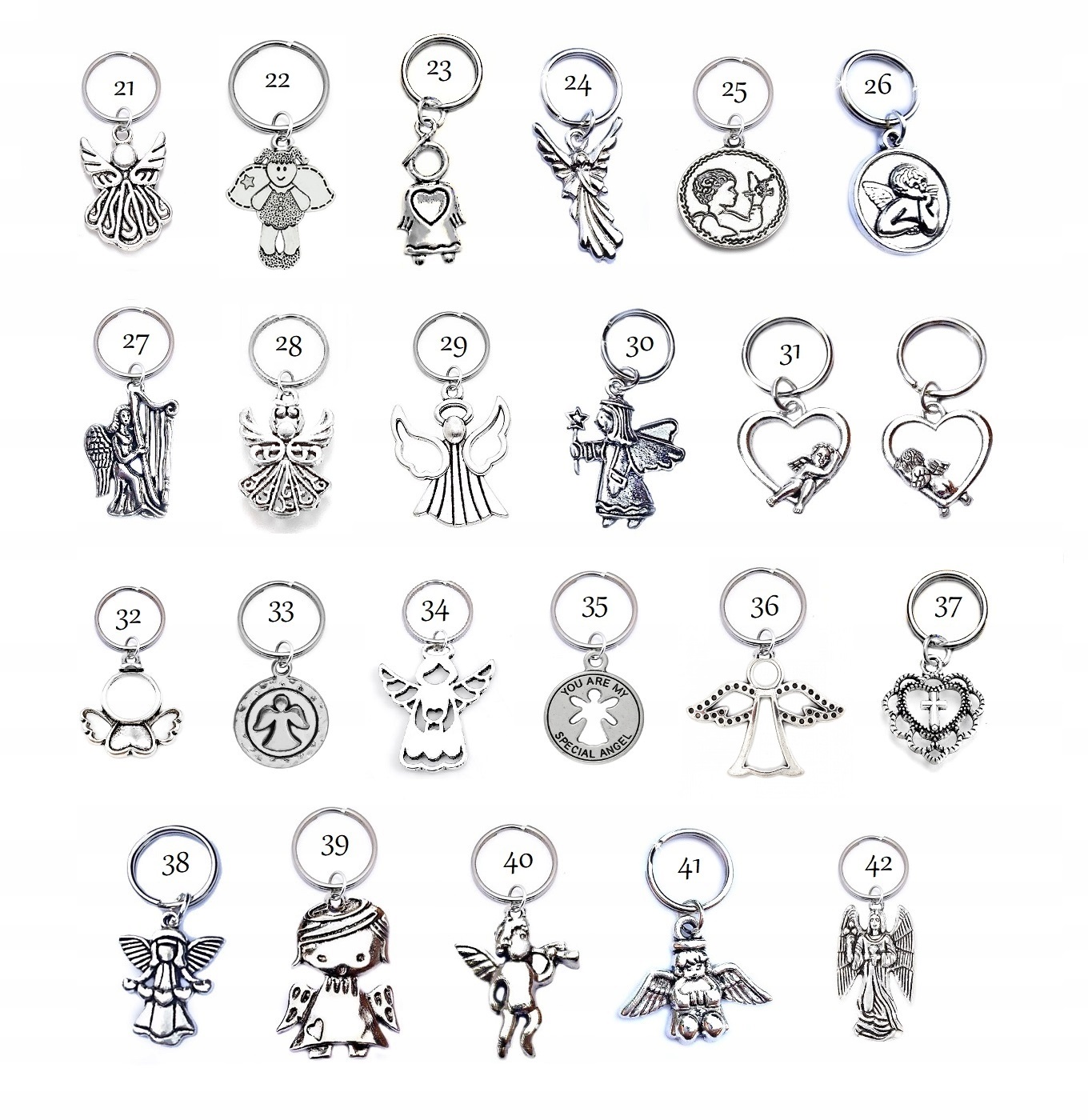 PODZIĘKOWANIE KOMUNIA ANIOŁEK DLA GOŚCI BRELOK MIX Kolor dominujący biały