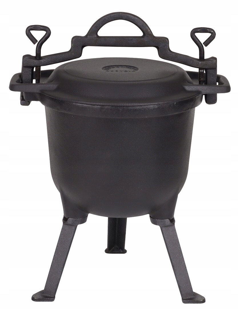 Kociołek ŻELIWNY Rossner 8 l CZARNY GRILL-PATELNIA Producent Rossner