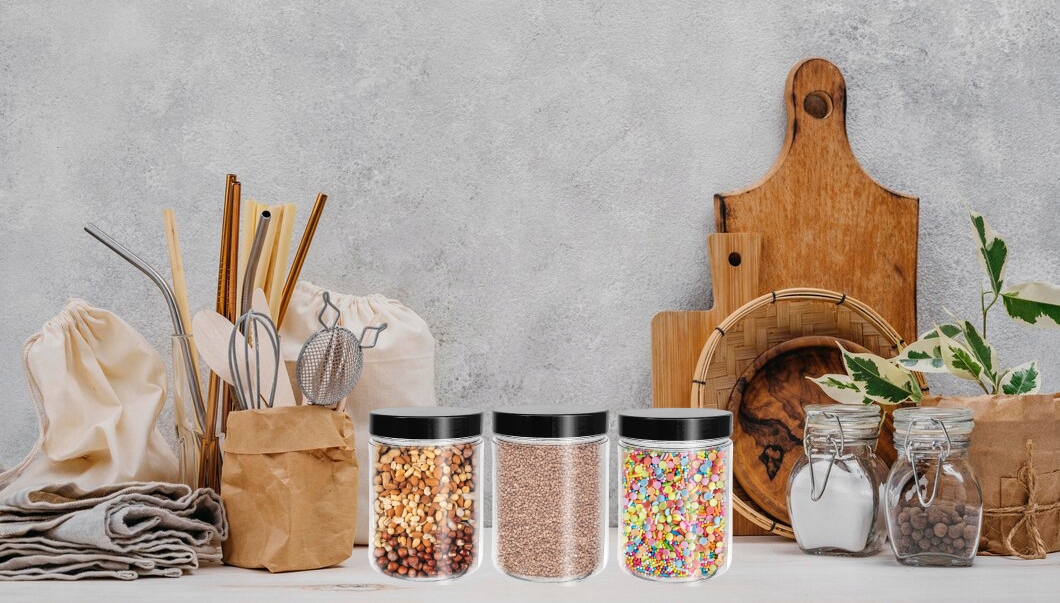 Słoik pojemnik plastikowy makaron 1L 1000ml x1 CZ na żywność z nakrętką Materiał wykonania tworzywo sztuczne