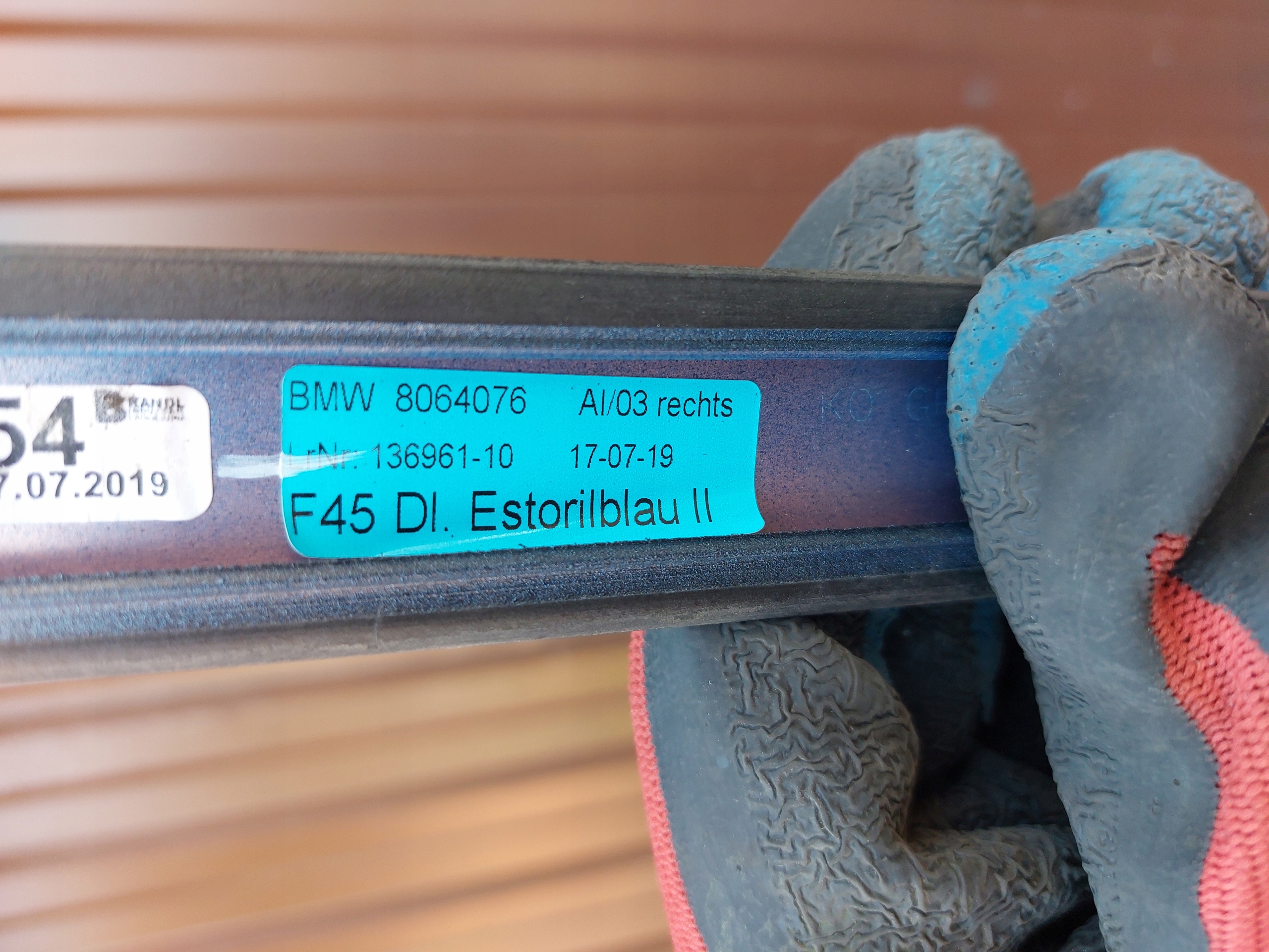 moulding roofs right BMW F45 blue B45 19r