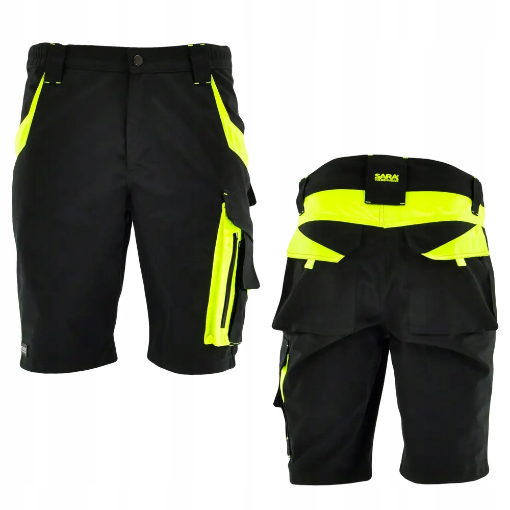 Krótkie spodenki męskie robocze Sara Neoflex elastyczne odblaskowe XL