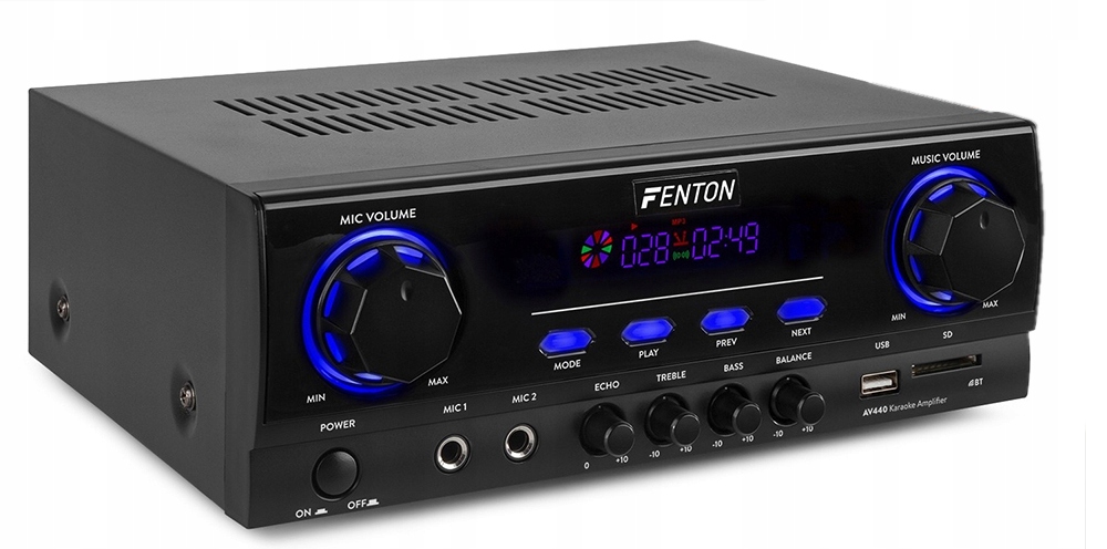 ZESTAW KOLUMN ESTRADOWYCH 800W WZMACNIACZ BT USB NAGŁOŚNIENIE Kolor czarny