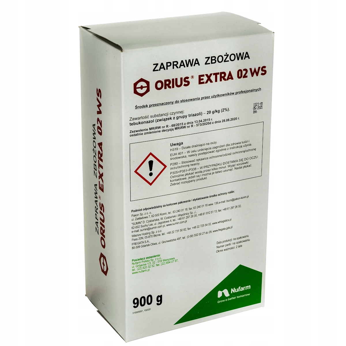 

Zaprawa nasienna zboża Orius Extra 02WS 0,9kg