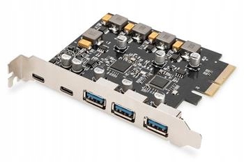 Digitus Usb 3.1 přídavná karta Pci Express 2x Usb-c 3x Usb A