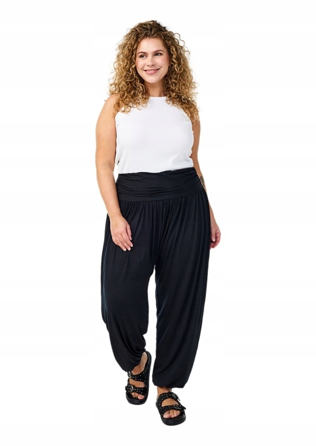 Plus Size Zizzi Kalhoty A'la Aladynki Černé 661A 661A 54