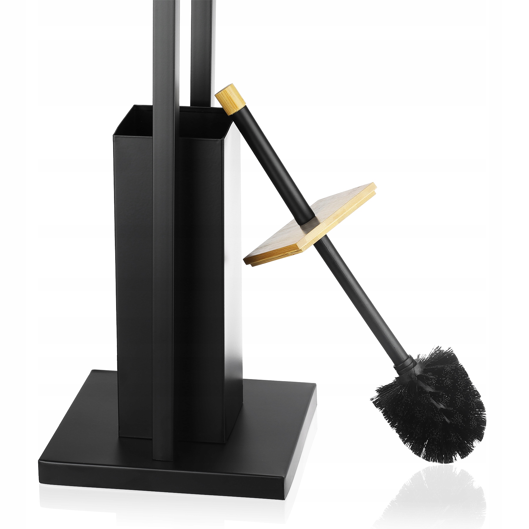 ZESTAW 2w1 STOJAK NA PAPIER TOALETOWY + SZCZOTKA DO WC CZARNY BAMBUS LOFT Szerokość produktu 20 cm