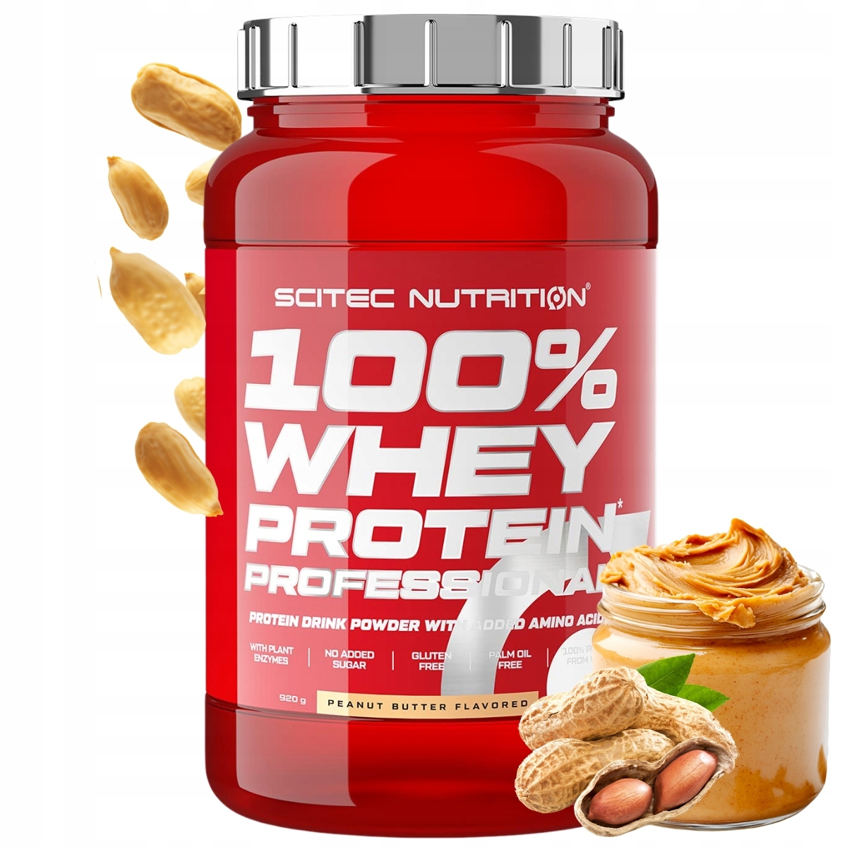 Scitec 100% Whey Protein Professional 920 g Arašídový Krém