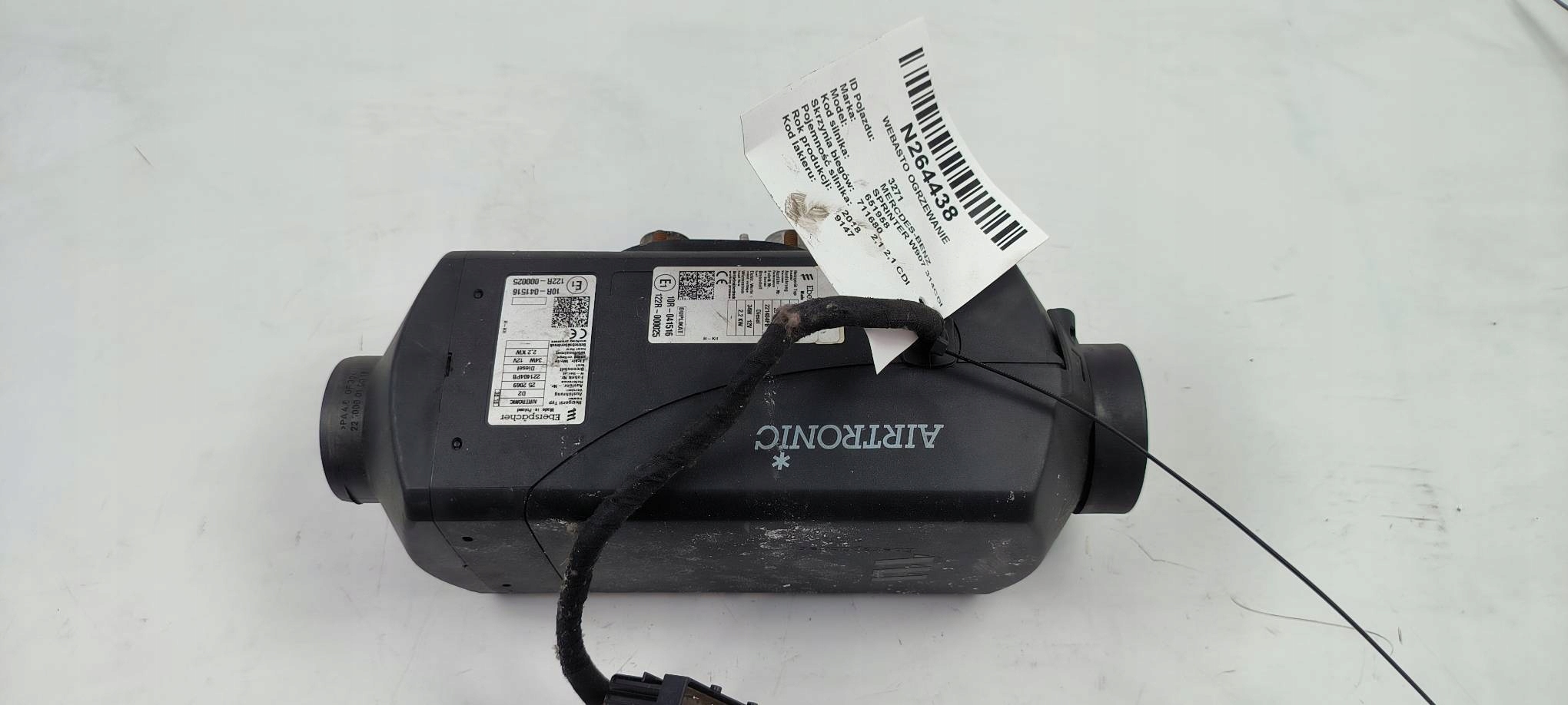 WEBASTO heating . Mercedes-BENZ SPRINTER W907 314CDI