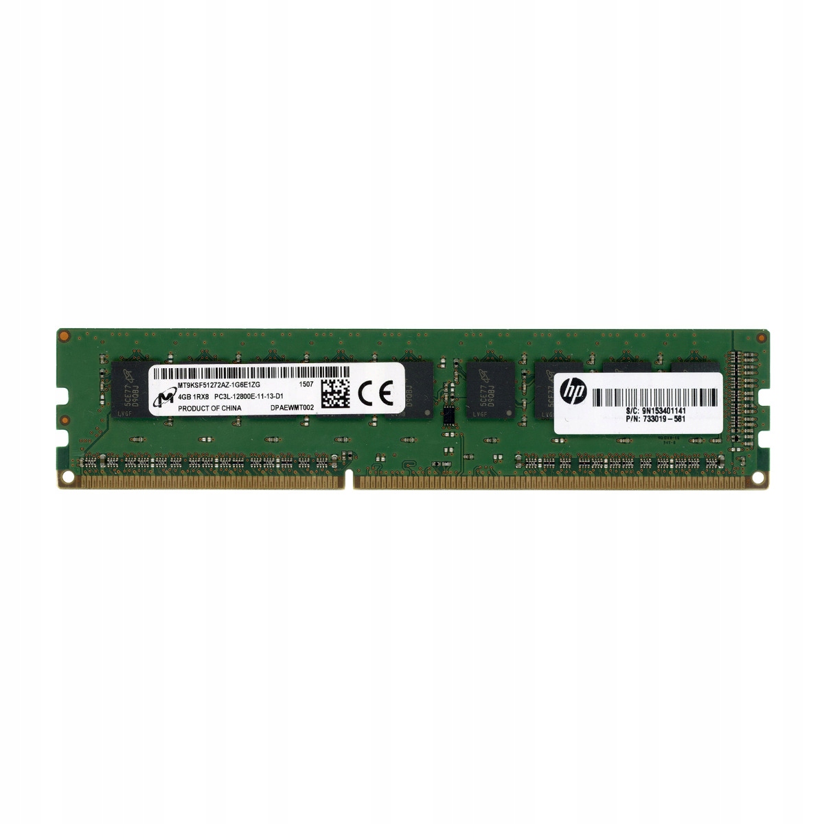 Hp 733019-581 4GB DDR3 1600MHz Unbuffered Ecc MT9KSF51272AZ-1G6E1ZG