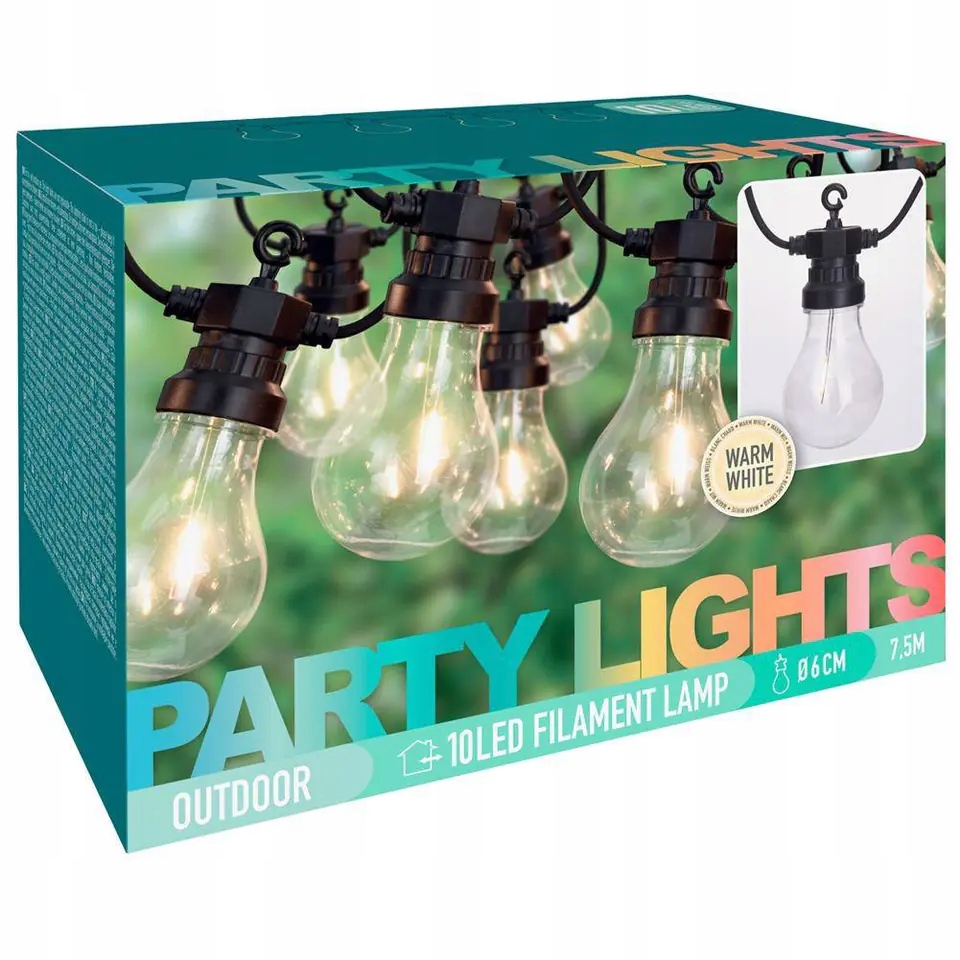 

Girlanda Ogrodowa Żarówki Led 10 X 6 CM 7,5 M
