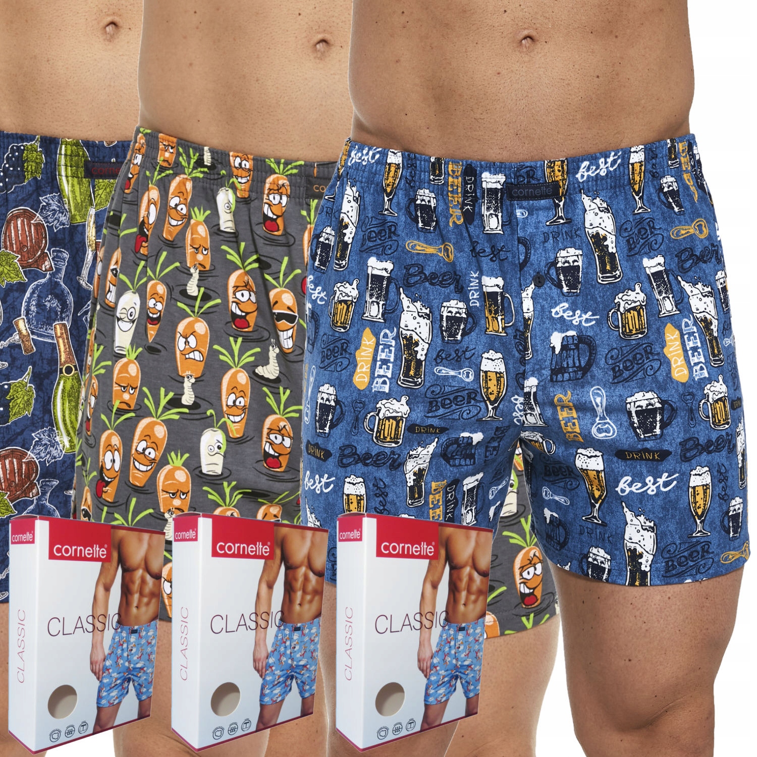 

Cornette bokserki Classic luźne szorty 3 pak 3 szt