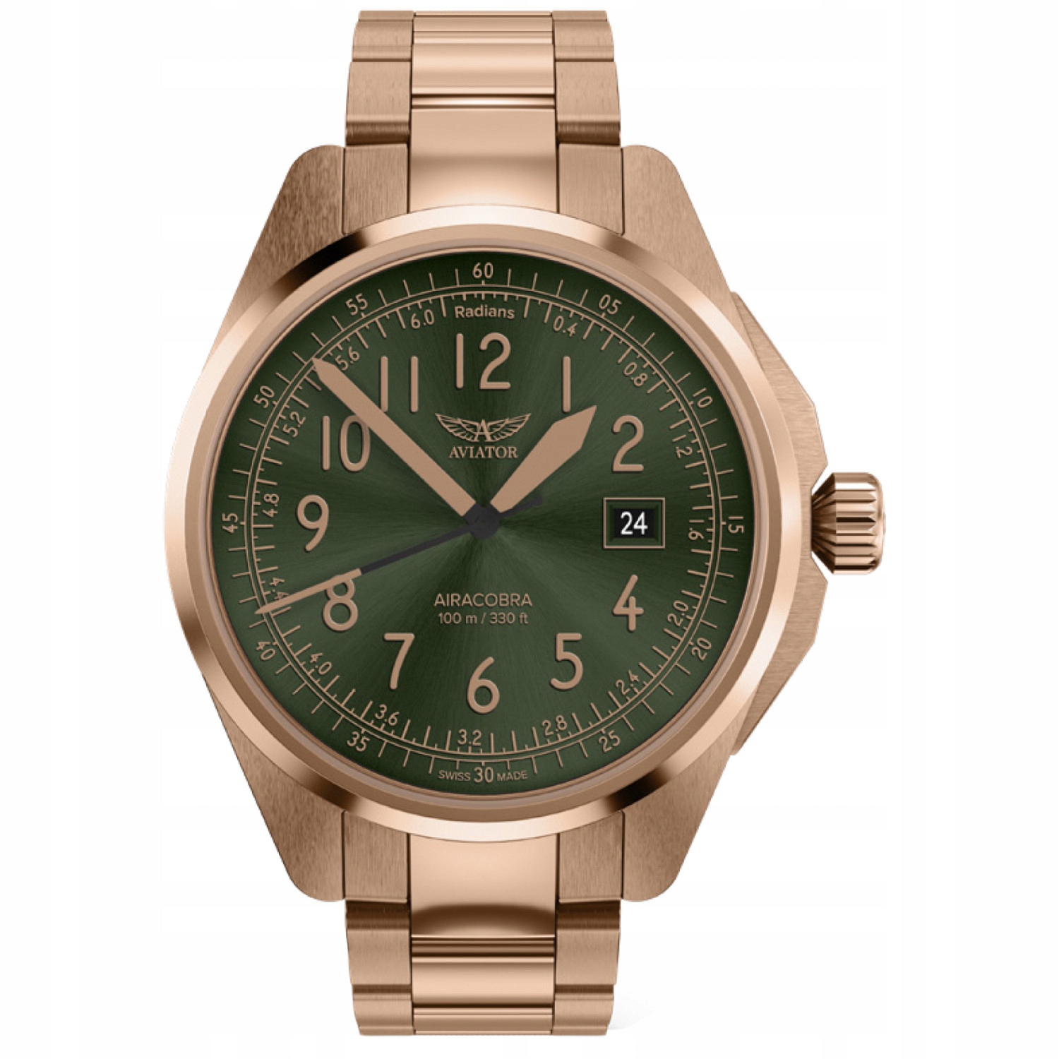 Zegarek Męski Aviator V.1.38.2.329.5 różowe złoto