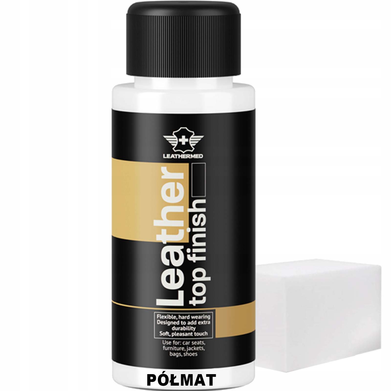 Lakier bezbarwny wykończeniowy Półmat do skóry skórzanej tapicerki 50ml