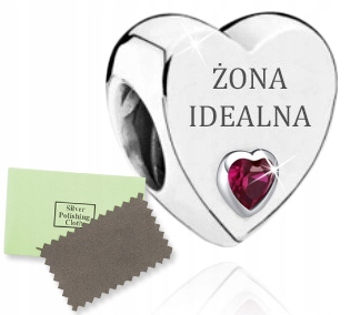 

Zawieszka Charms Srebrny Serce Żona Koralik Beads