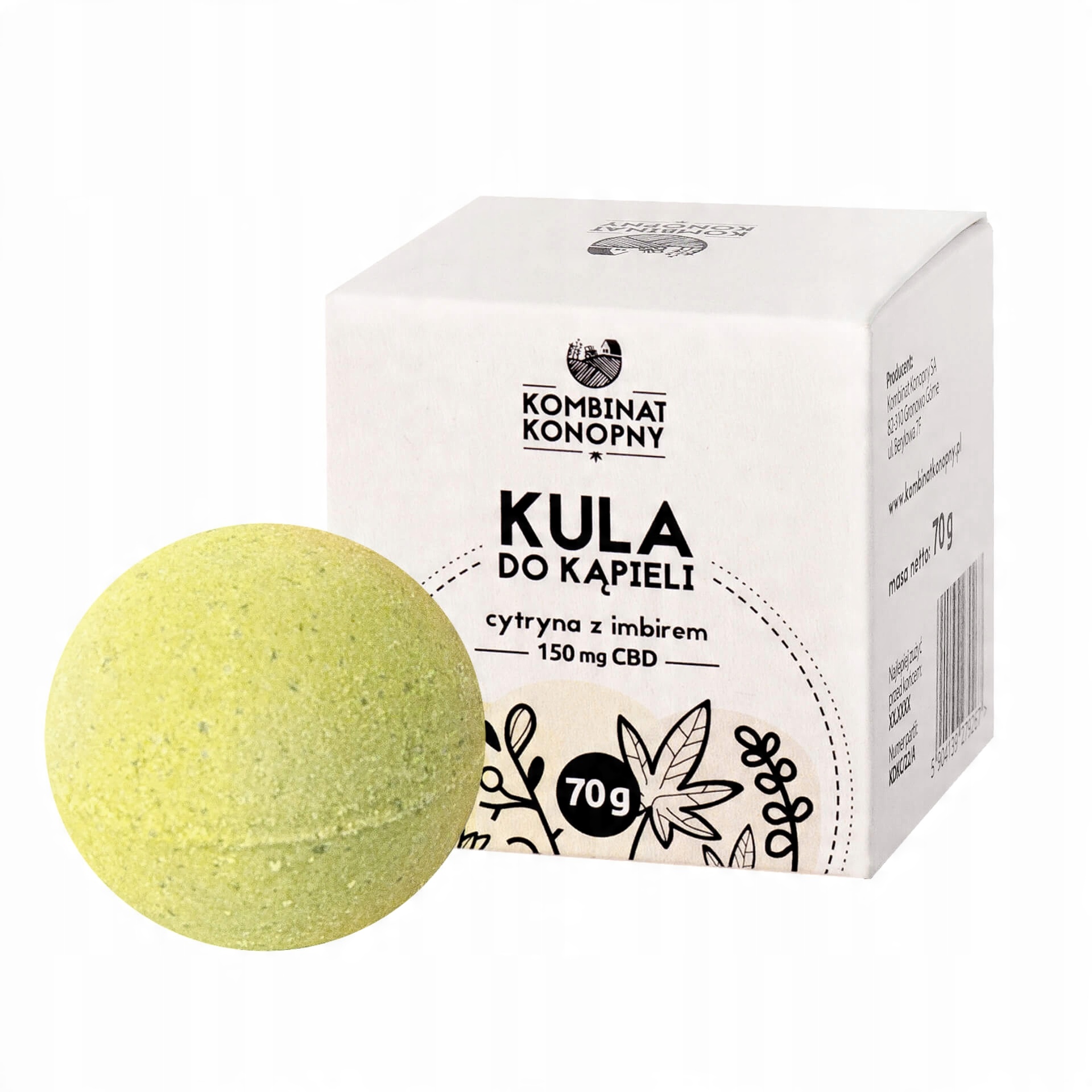 

Kula do kąpieli z Cbd cytryna z imbirem Kk
