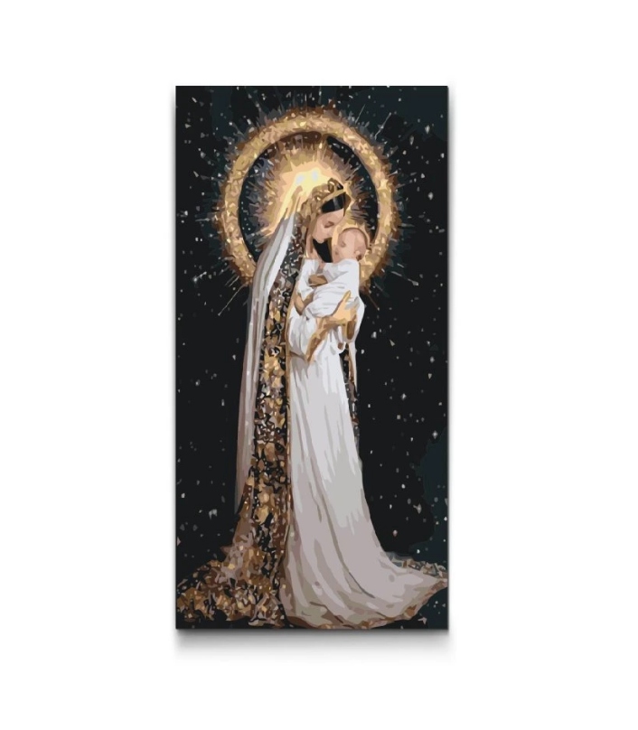 Malování Podle Čísel Ježíš Maria Nebe Náboženství XXL Velký 40x80 cm