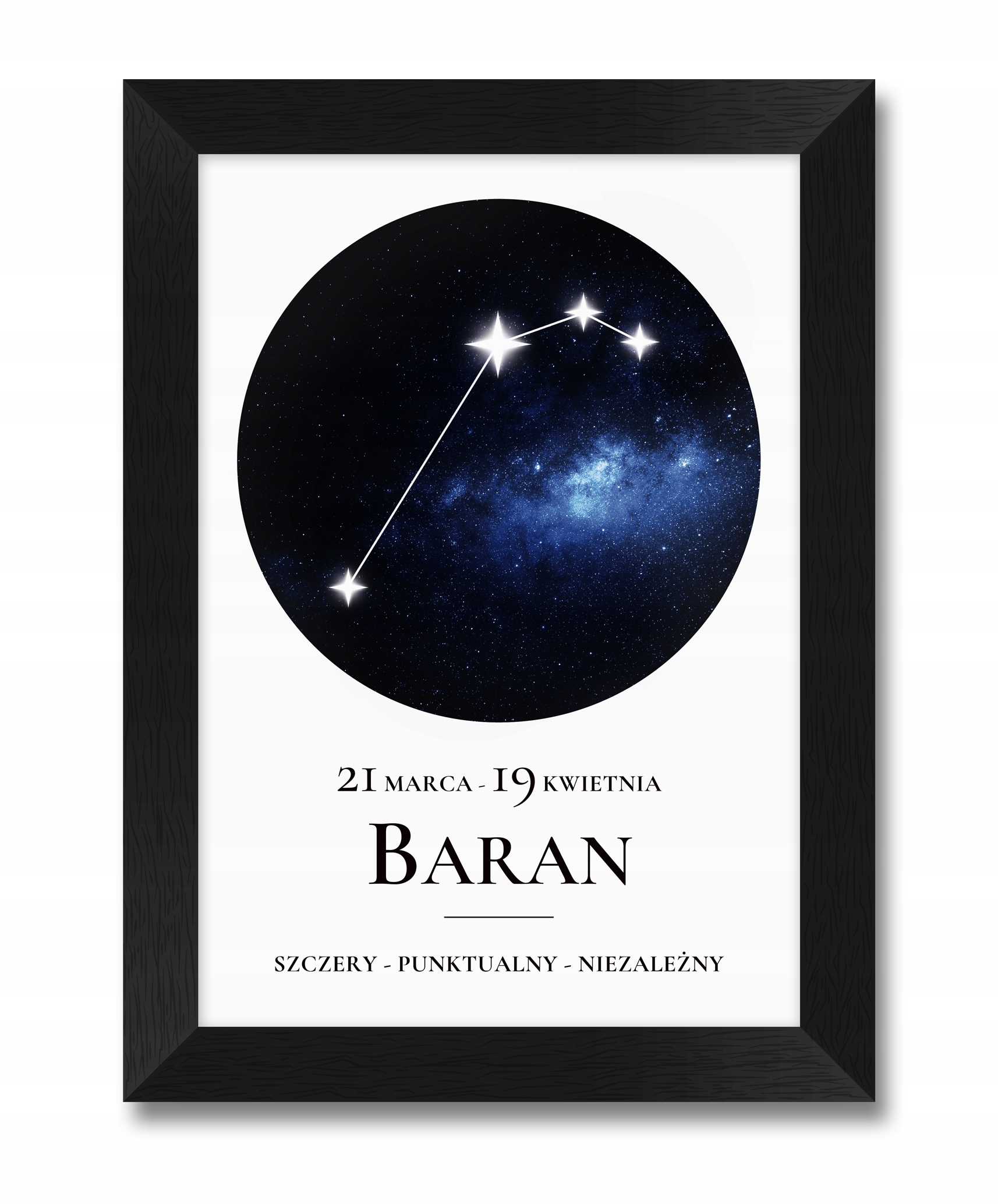 

Znak Zodiaku Baran plakat na ścianę w ramie A4