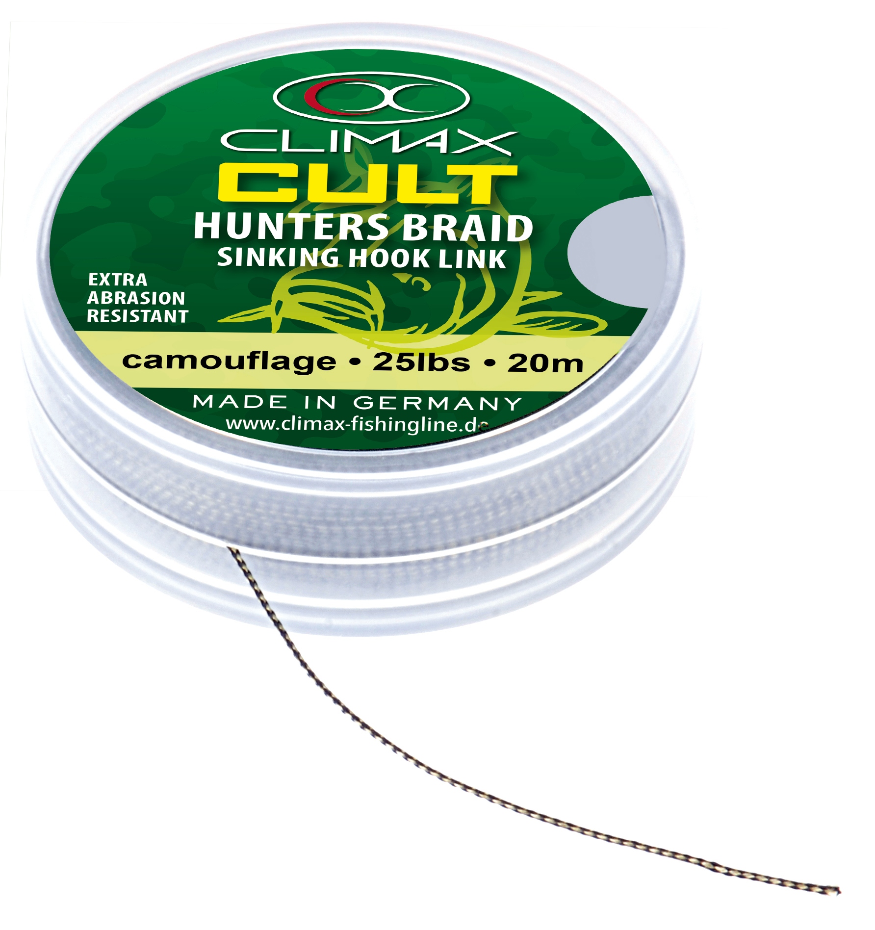 Plecionka karpiowa 35lb 20m Climax Hunters Braid Sinking Hookling Weed