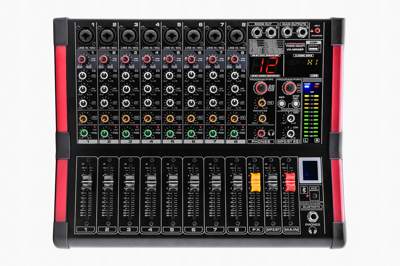 ZESTAW ESTRADOWY 2400W POWERMIKSER BLUETOOTH + 8 K Model HA-12