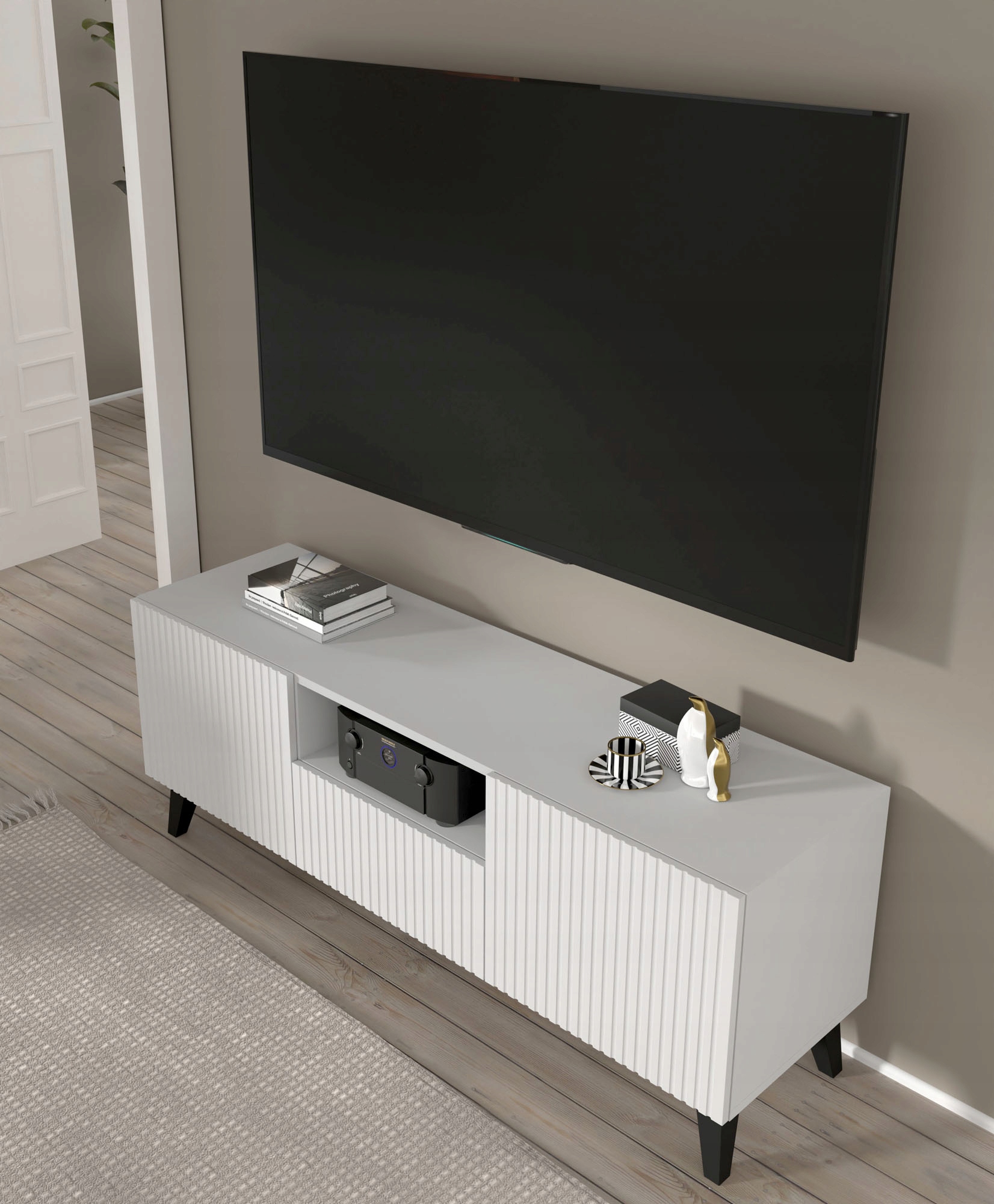 Szafka RTV Ravenna B 150 cm 2D1S biały mat UFPCZ Marka Homlando