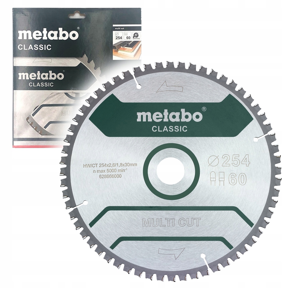 Metabo piła tarczowa Multi Cut Classic 254x30 60FZ/TZ 5° neg. (628285000)