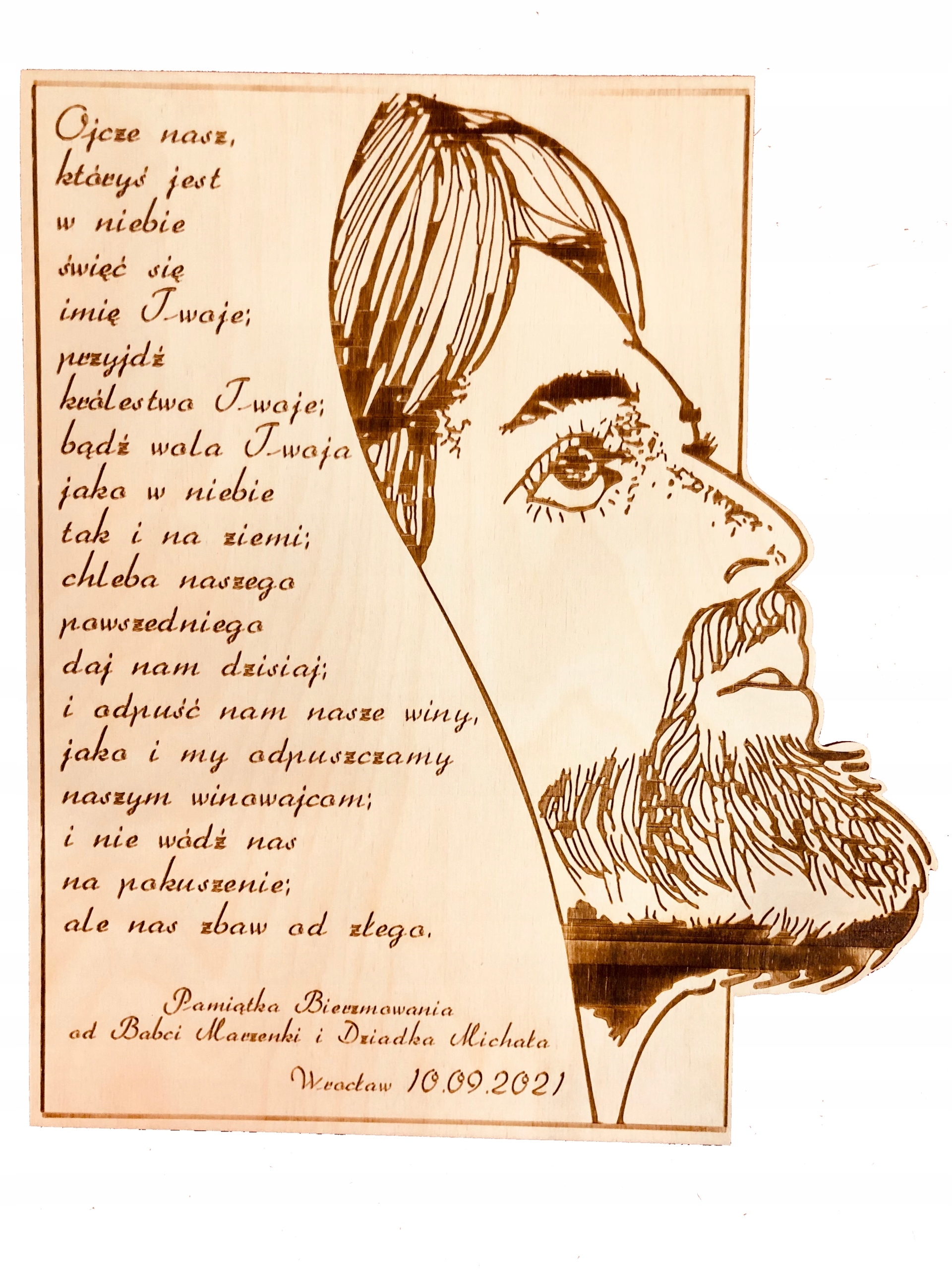 Obraz Ježíše gravírovaný do dřeva