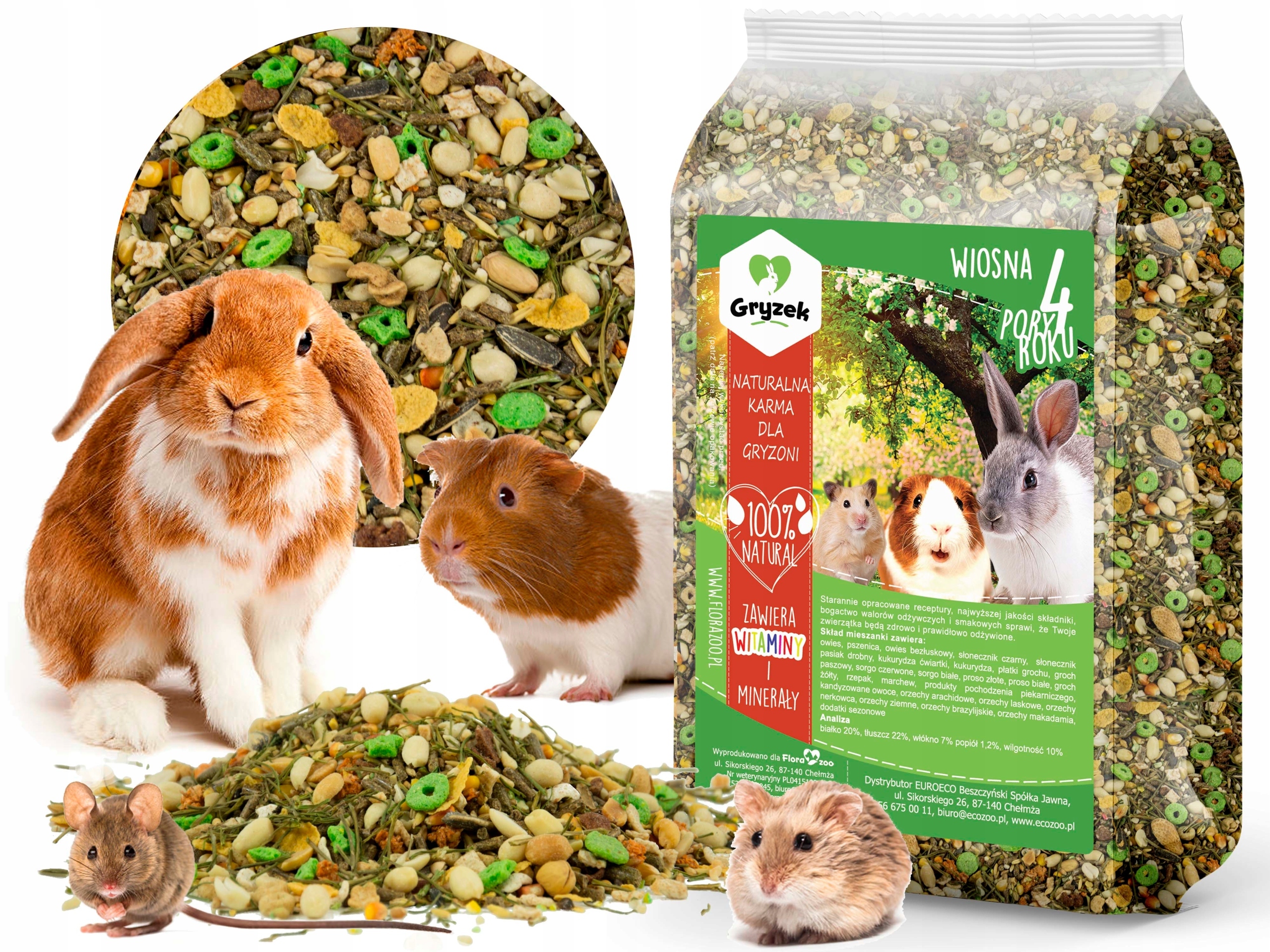 NATURALNY POKARM KARMA DLA KRÓLIKA ŚWINKI GRYZONI 4 PORY ROKU WIOSNA