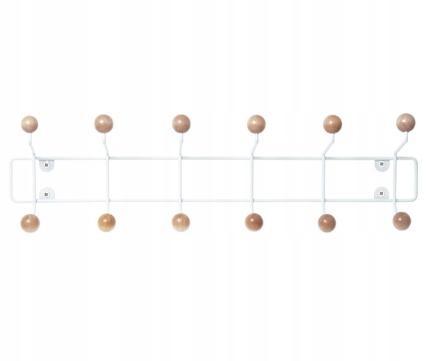 Nástěnný věšák na oblečení bundy do předsíně kovový bílý Saturnus XL