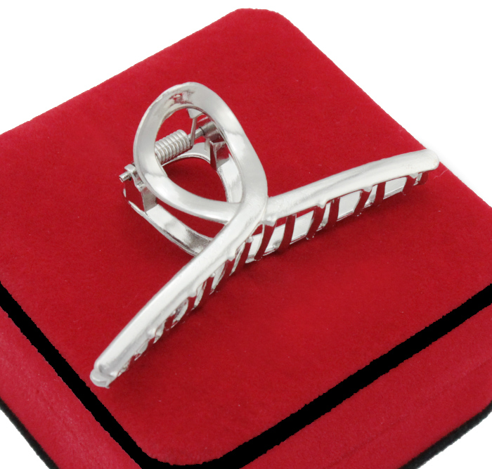 

Klamra Do Włosów Srebrna Metalowa Pętla 8 cm