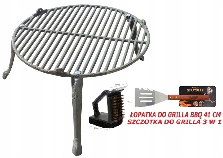 Ruszt Żeliwny Okrągły 54 Grill Na Nogach Palenisko Ogrodowe