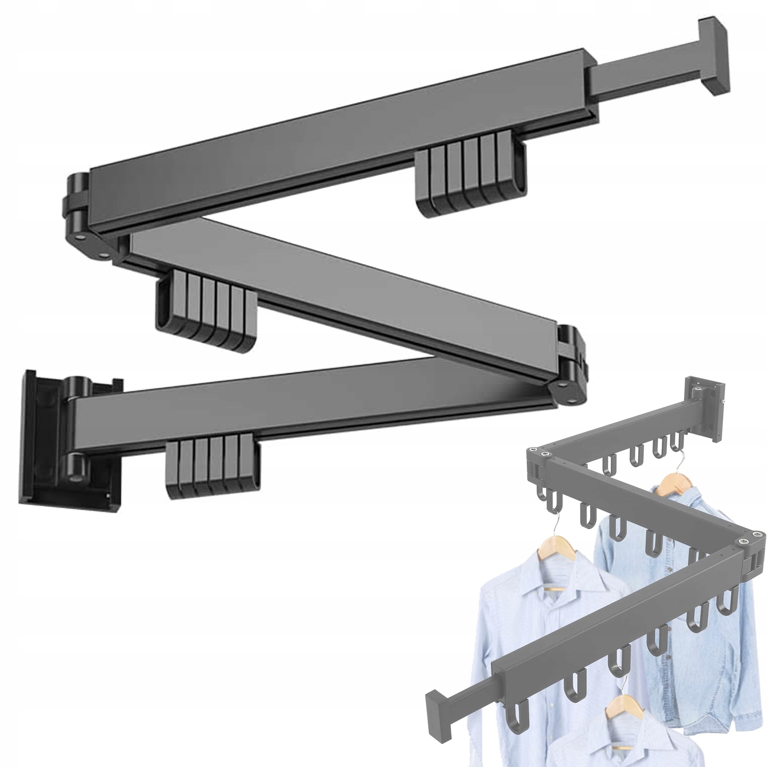 Levně Výsuvný Boční Věšák Do Ložnice 120 CM, Univerzální Na Kalhoty A Oblečení