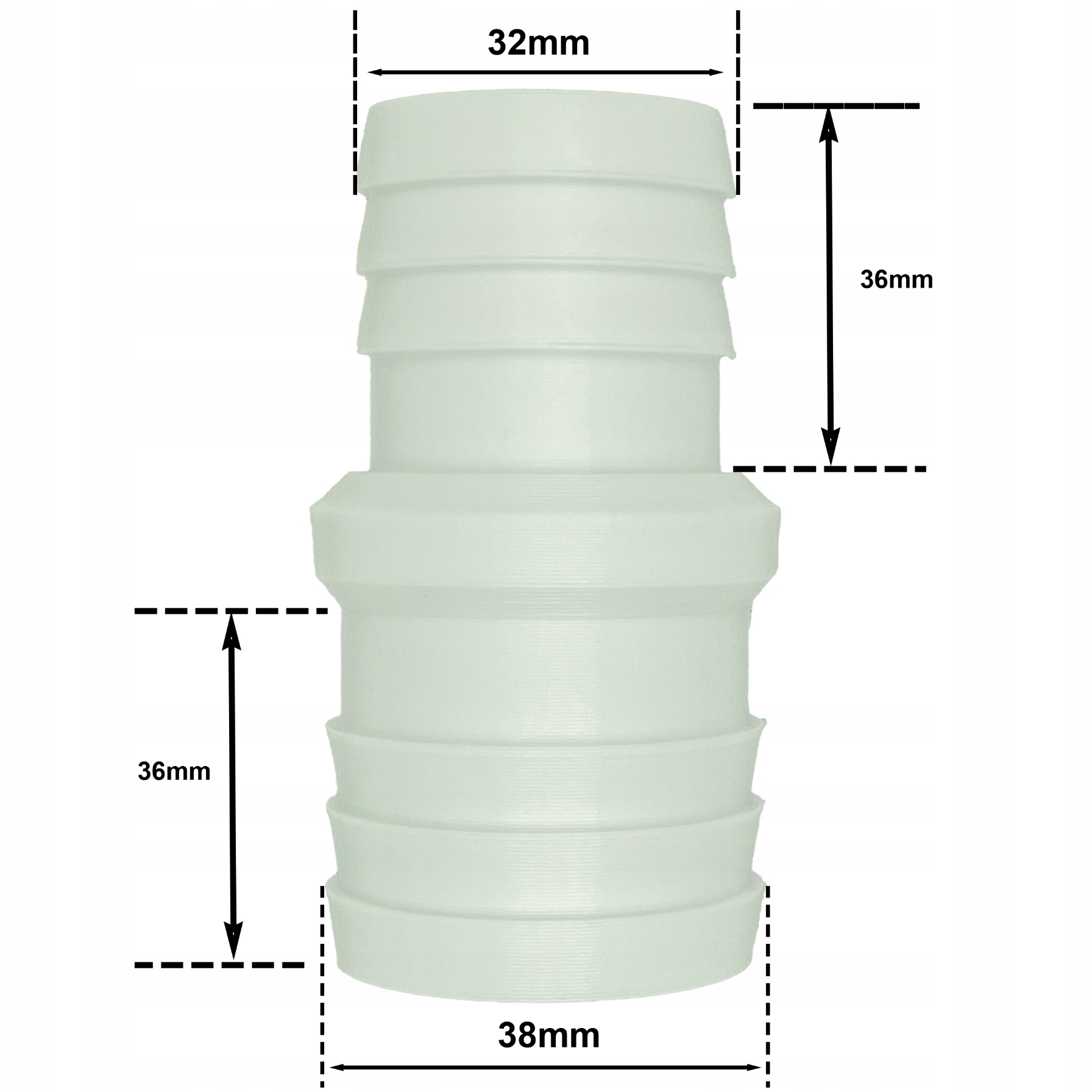 ZŁĄCZKA RURY BASENOWEJ 32MM/38MM TULEJA REDUKCJA WĘŻA DO INTEX BESTWAY Długość 7.5 cm