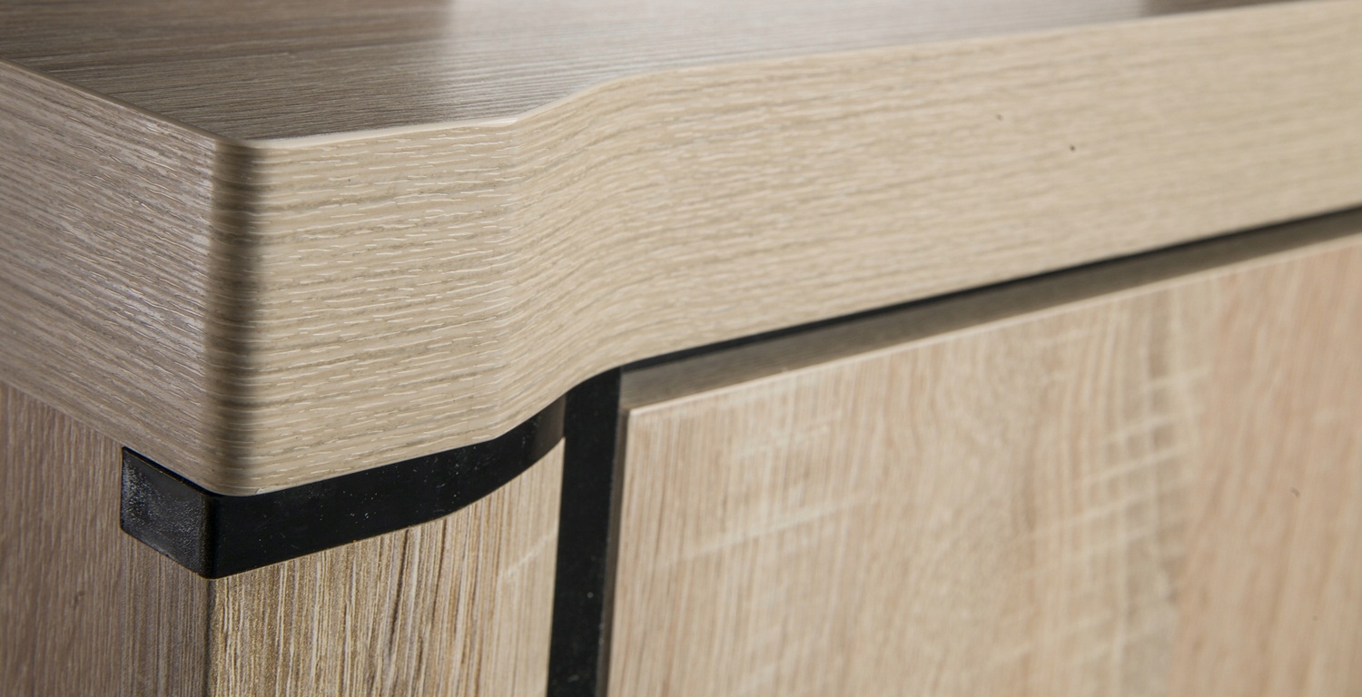 Kredens do salonu wąska witryna DALLAS D16 z LED Kolor frontów dąb sonoma