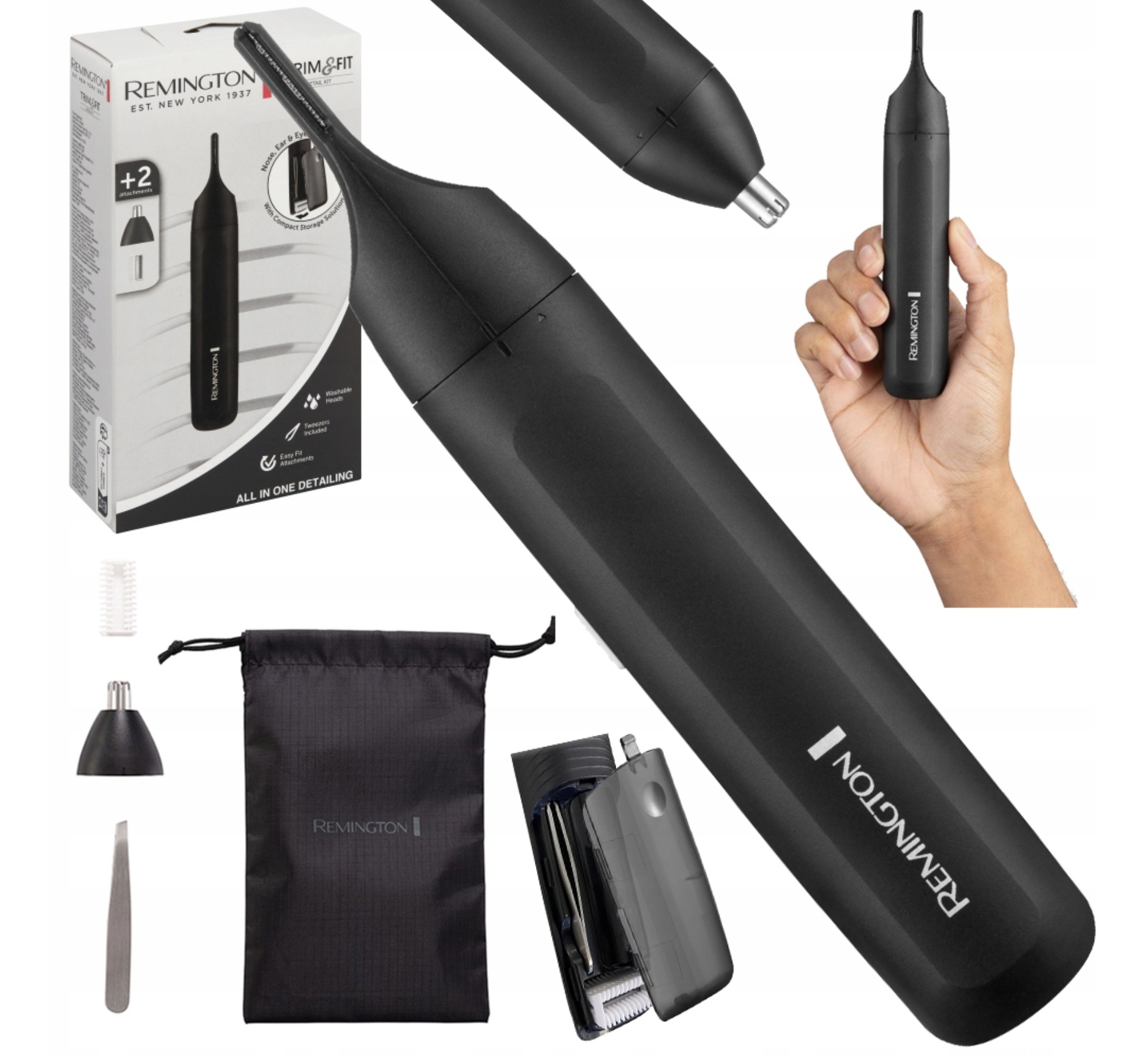 Trymer Maszynka Remington do Golenia Włosów Nosa Uszu Brwi Na Baterie