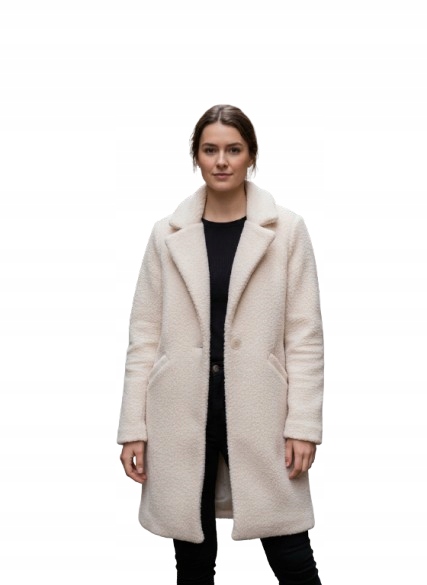 Simal Ecru Kabát Klasického Střihu S Klasickým Límcem 38 Opa