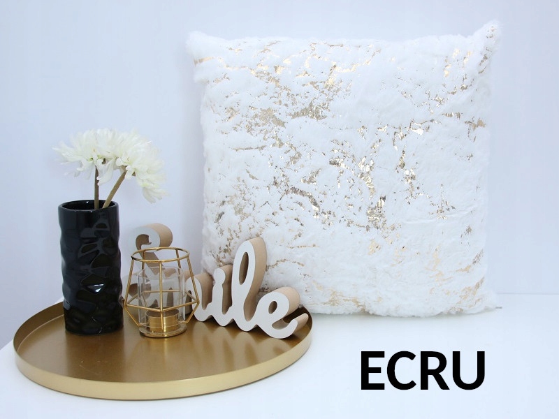 POSZEWKA DEKORACYJNA 40X40 PLUSZ ZŁOTY MARMUR GOLD Kod producenta JASIEK NA ŁÓŻKO NA POŚCIEL