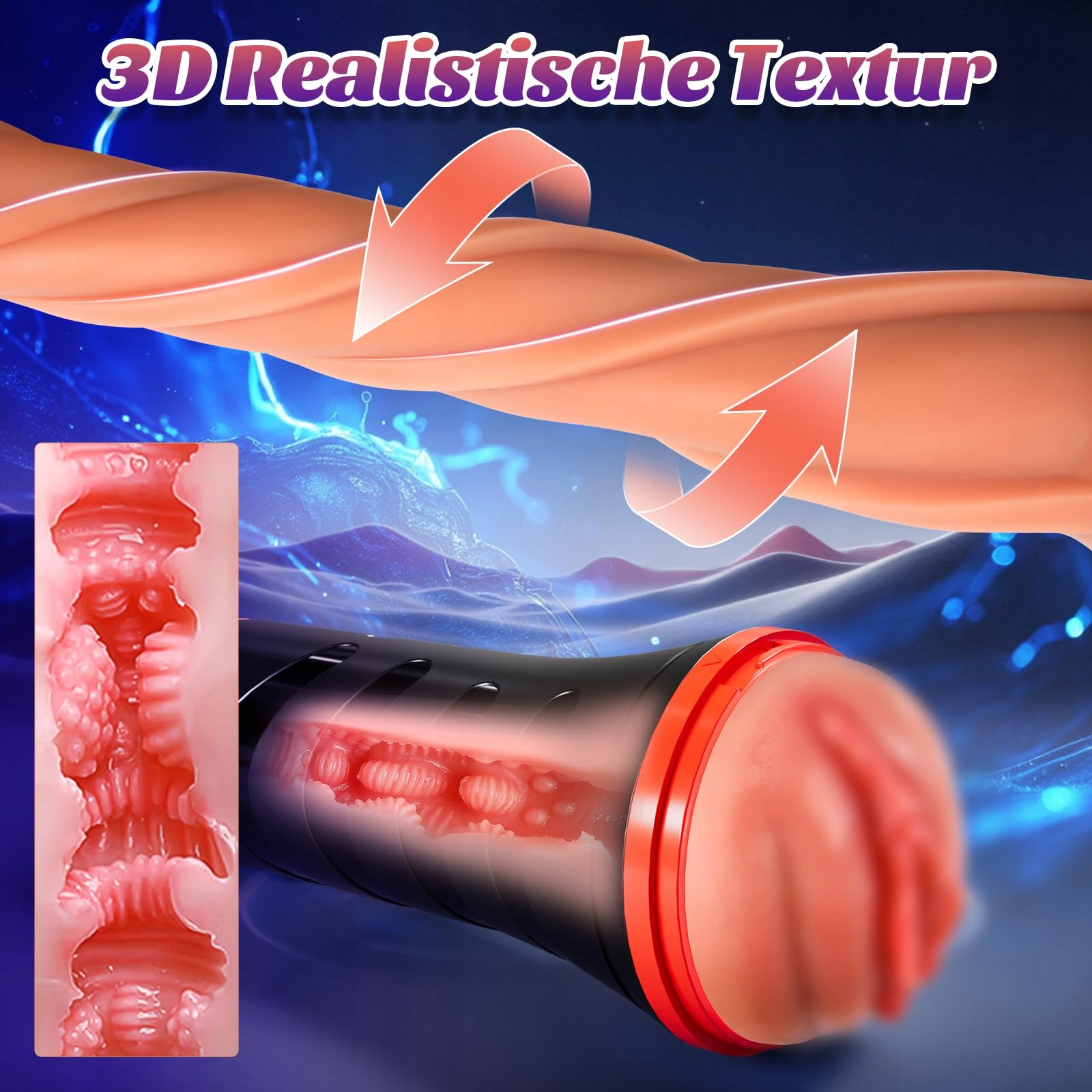 Sztuczna Vagina Dla Mężczyzn Z Telefonem Realistyczna Wibracje — miniatura 5