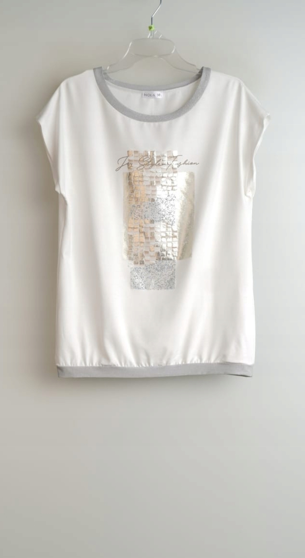 Nola bluzka dzianina nadruk połysk r 40