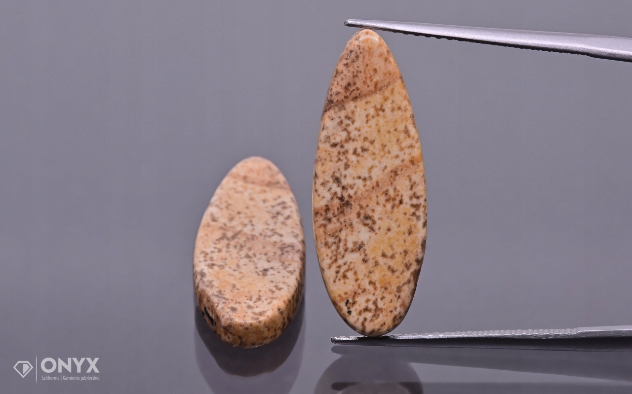 Jaspis Kalahari mělký Pár slza 24x9 mm