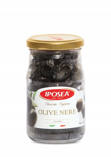 Levně Černé olivy sušené v koření 190 g Iposea