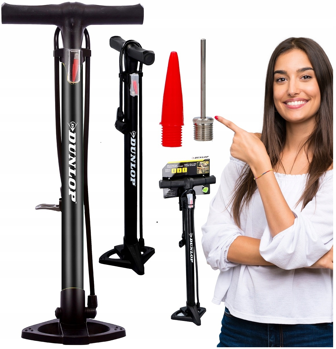 

Pompka podłogowa Dunlop 174psi czarna Solidna