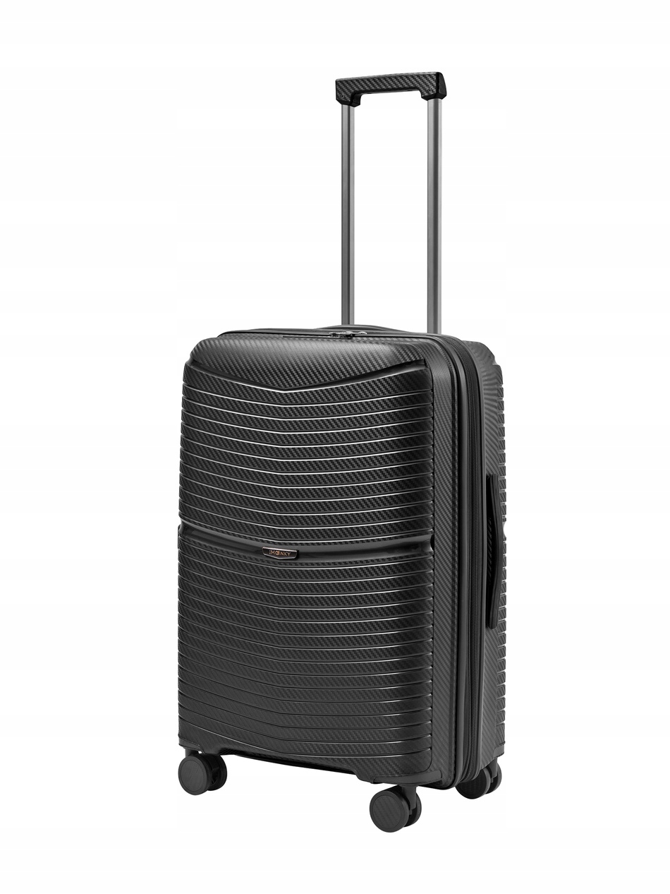 Střední Pevný Kufr 4 kolečka, lehký, Zvětšený Tsa zámek Blu Moonky 66 CM