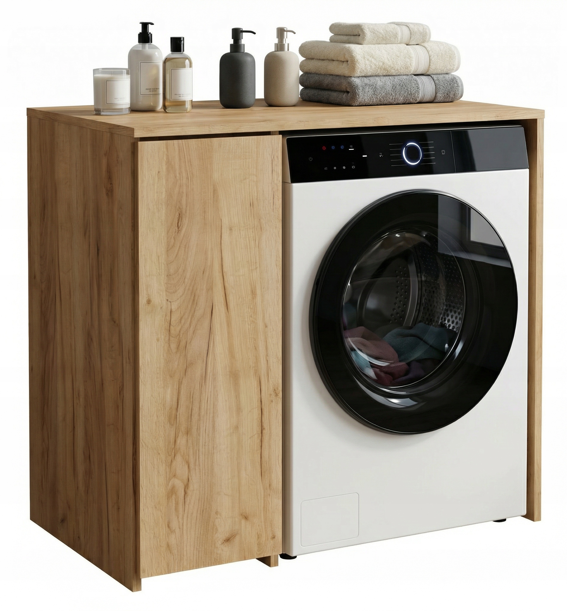 Skříňka na pračku do koupelny koupelnový regál vestavná pračka Dub Craft